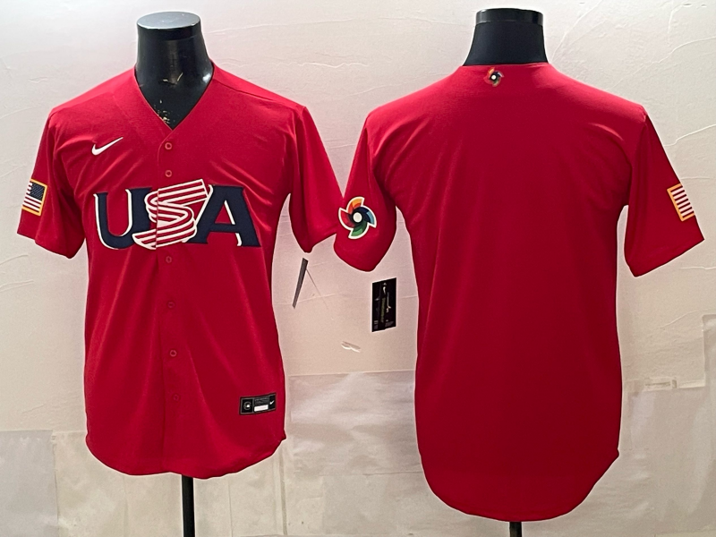 Men 2026 World Cub USA blank red Nike MLB Jersey 008->more jerseys->MLB Jersey